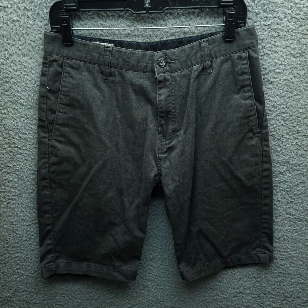 Volcom 30 Corpo Class Dark-Striped Gray Bermuda Shorts 31.25" 10.25" 10.75"